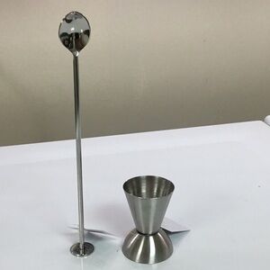 Stainless Steel Jigger and Stirrer Set